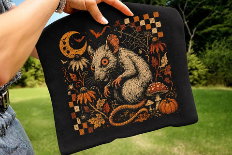 Retro Vintage Halloween Rat PNG Design SVG DesignDestine 