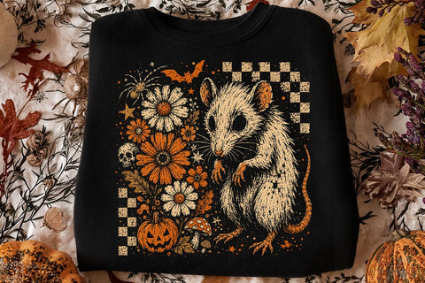 Retro Vintage Halloween Rat PNG Design SVG DesignDestine 