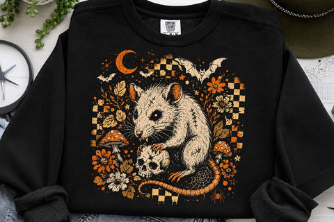 Retro Vintage Halloween Rat PNG Design SVG DesignDestine 