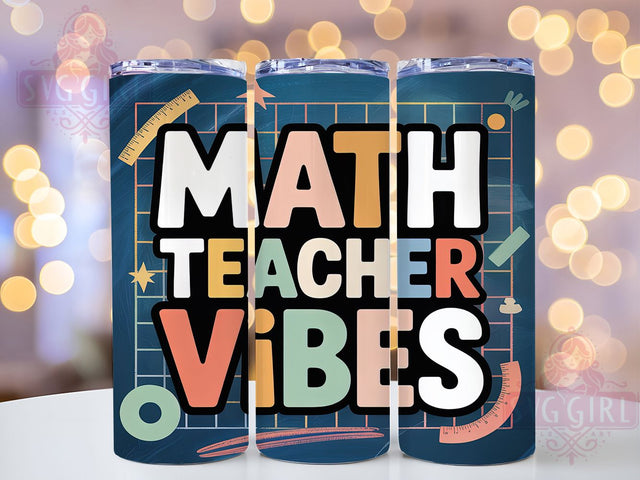 Retro Vintage Math Teacher Tumbler, Vintage Teacher Sublimation Design, Math Classroom Art, 20oz Teacher Tumbler, Whimsical Retro Mug, Stylish Teacher Cup, Fun Math Wrap Sublimation SvggirlplusArt 