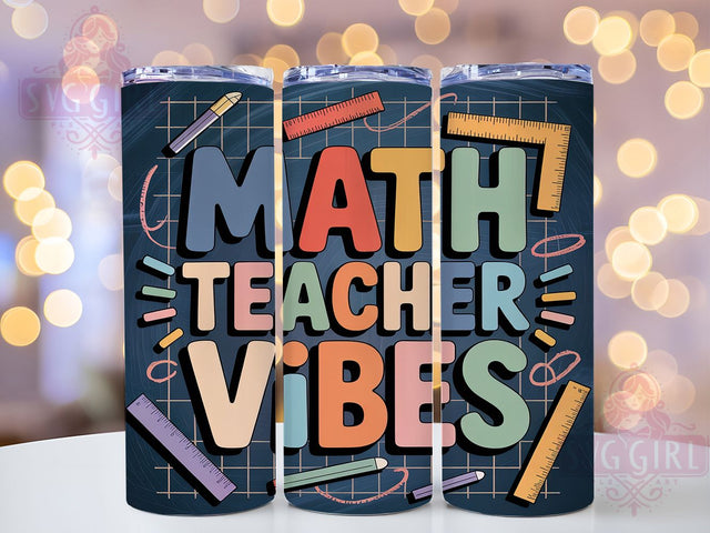 Retro Vintage Math Teacher Tumbler, Vintage Teacher Sublimation Design, Math Classroom Art, 20oz Teacher Tumbler, Whimsical Retro Mug, Stylish Teacher Cup, Fun Math Wrap Sublimation SvggirlplusArt 