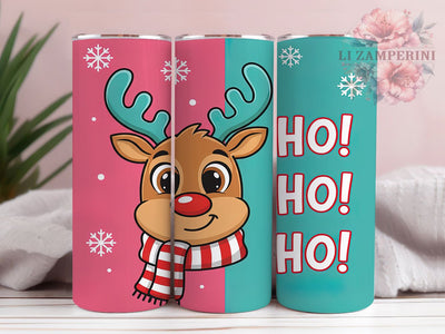 Retro Vintage Rudolph Christmas Tumbler, Reindeer Christmas Wrap, Ho Ho Ho Sublimation, Vintage Holiday Cup, 20Oz Skinny Tumbler Wrap, Nostalgic Rudolph Mug, Festive Christmas Design Sublimation Li Zamperini 