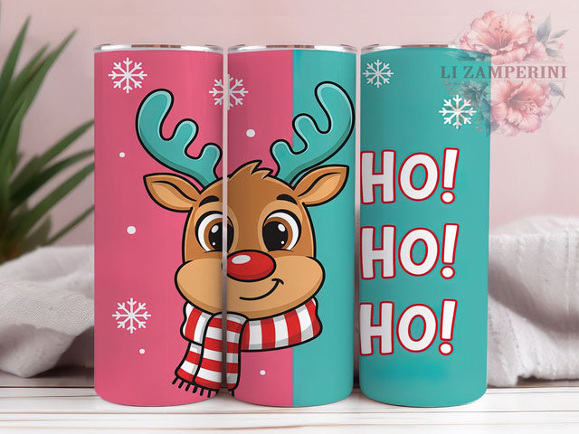Retro Vintage Rudolph Christmas Tumbler, Reindeer Christmas Wrap, Ho Ho Ho Sublimation, Vintage Holiday Cup, 20Oz Skinny Tumbler Wrap, Nostalgic Rudolph Mug, Festive Christmas Design Sublimation Li Zamperini 