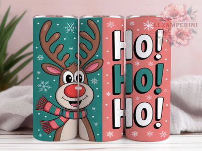 Retro Vintage Rudolph Christmas Tumbler, Reindeer Christmas Wrap, Ho Ho Ho Sublimation, Vintage Holiday Cup, 20Oz Skinny Tumbler Wrap, Nostalgic Rudolph Mug, Festive Christmas Design Sublimation Li Zamperini 