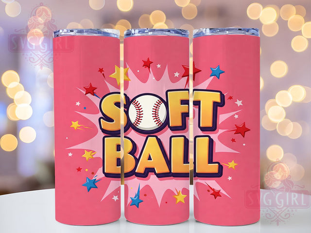 Retro Vintage Softball Tumbler Wrap, Retro Baseball Mom Wrap, 20oz Pink Sports Design, 80s Inspired Sublimation, Throwback Player Gift, Custom Retro Softball Tumbler, Nostalgic Game Day Wrap Sublimation SvggirlplusArt 