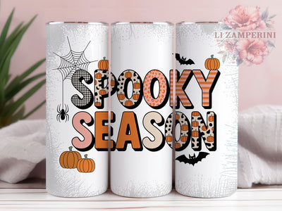 Retro Vintage Spooky Season Tumbler, Spooky Season Cup, 20Oz Sublimation Wrap, Vintage Halloween Drinkware, Autumn Spooky Mug, Halloween Coffee Tumbler, Retro Fall Design Sublimation Li Zamperini 