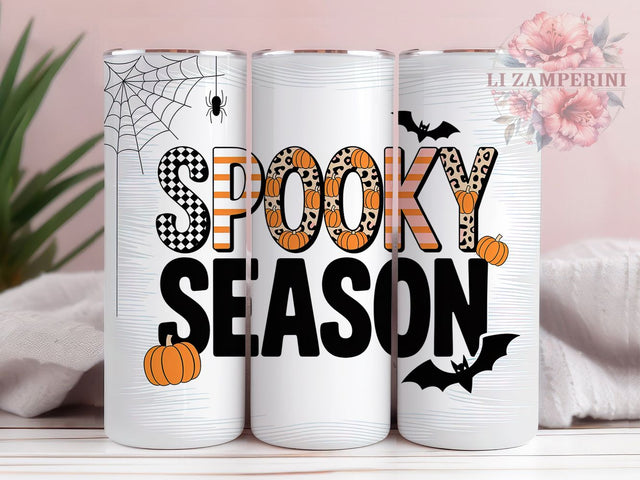 Retro Vintage Spooky Season Tumbler, Spooky Season Cup, 20Oz Sublimation Wrap, Vintage Halloween Drinkware, Autumn Spooky Mug, Halloween Coffee Tumbler, Retro Fall Design Sublimation Li Zamperini 