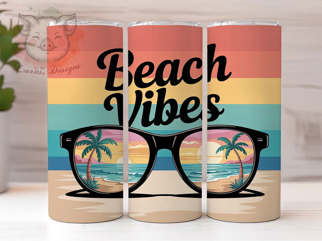 Retro Vintage Summer 20oz Tumbler, Sunglasses Tumbler Wrap, Vacation Sublimation PNG, Beach Vibes Design, 20oz Skinny Tumbler, Vintage Summer Art, Retro Coastal Aesthetic, Summer Vacation Wrap Sublimation Lara' s Designs 