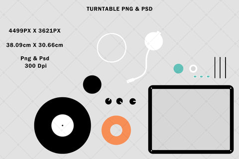 Retro Vinyl Music Record Turntable Png & Psd Sublimation Karma Genie Graphics 