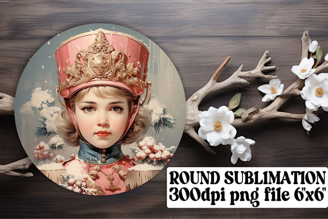 Retro Watercolor Christmas Keychain PNG for Round Design Sublimation afrosvg 