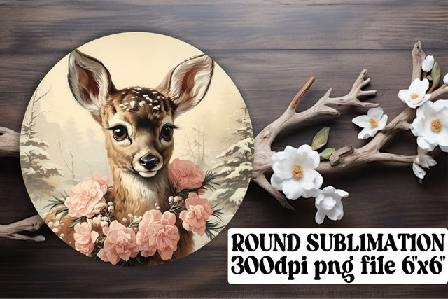 Retro Watercolor Christmas Keychain Round Design Holiday Sublimation afrosvg 