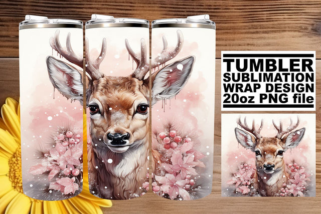 Retro Watercolor Christmas Tumbler Wrap - Holiday 20oz PNG Sublimation afrosvg 