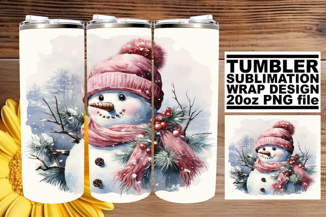 Retro Watercolor Christmas Wrap for Tumblers - 20oz Sublimation afrosvg 