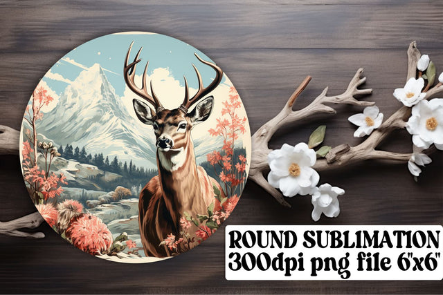 Retro Watercolor Holiday Keychain Round Design Christmas Sublimation afrosvg 