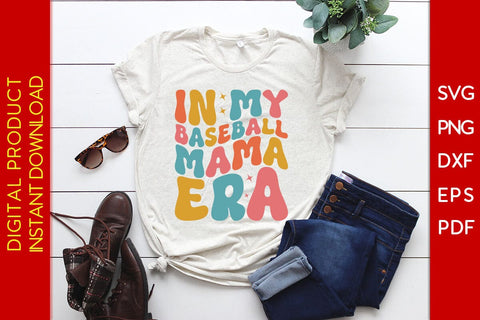 Retro Wavy In My Baseball Mama Era SVG PNG PDF Cut File SVG Creativedesigntee 