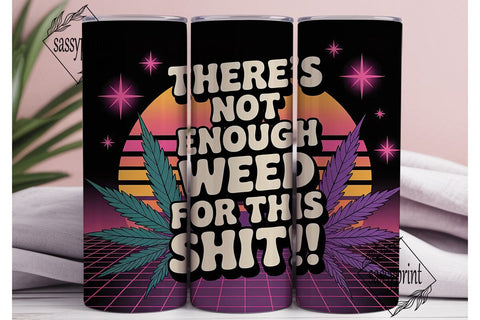 Retro Weed Sunset 20oz Tumbler Wrap Sublimation sassyprint 