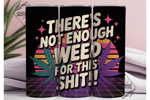 Retro Weed Sunset 20oz Tumbler Wrap Sublimation sassyprint 