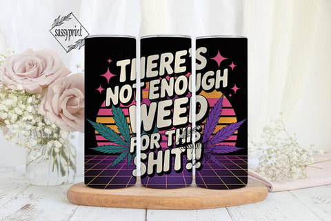 Retro Weed Sunset 20oz Tumbler Wrap Sublimation sassyprint 