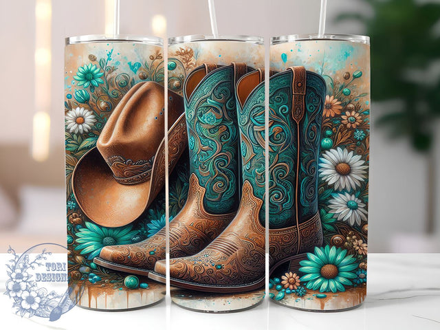 Retro Western Cowboy 20oz Tumbler Wrap, Retro Western, Cowboy Tumbler, 20oz Tumbler, Sublimation Wrap, Vintage Cowboy, Western Decor, Country Gift Sublimation ToriDesigns 