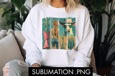 Retro Western Cowgirl PNG Sublimation Sublimation Freeling Design House 