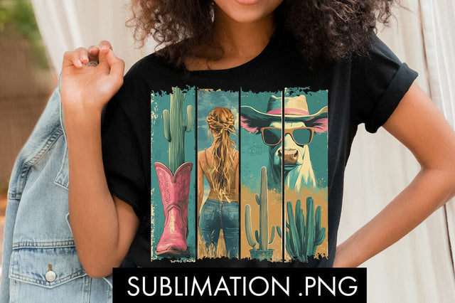 Retro Western Cowgirl PNG Sublimation Sublimation Freeling Design House 
