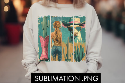 Retro Western Cowgirl PNG Sublimation Sublimation Freeling Design House 