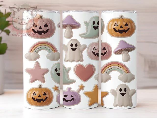 Retro Western Floral Ghost Halloween Tumbler, Western Ghost Wrap, Spooky Vibes Design, Floral Halloween Tumbler, 20oz Sublimation Wrap, Cute Ghost Drinkware, Vintage Halloween Tumbler Sublimation Lara' s Designs 