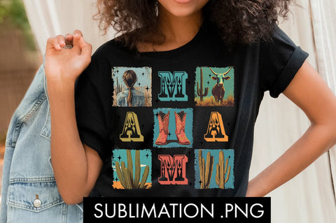 Retro Western Mama Cowgirl PNG Sublimation Sublimation Freeling Design House 