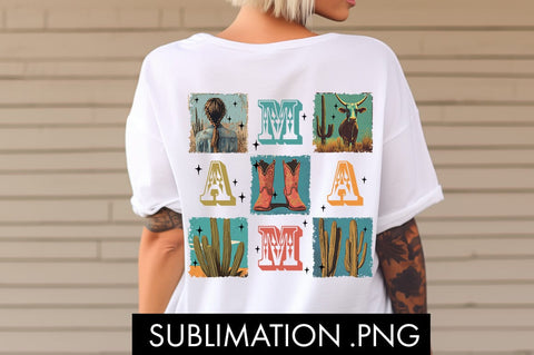 Retro Western Mama Cowgirl PNG Sublimation Sublimation Freeling Design House 