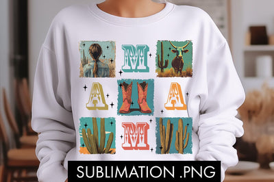 Retro Western Mama Cowgirl PNG Sublimation Sublimation Freeling Design House 