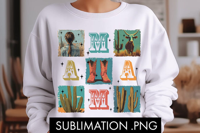 Retro Western Mama Cowgirl PNG Sublimation Sublimation Freeling Design House 