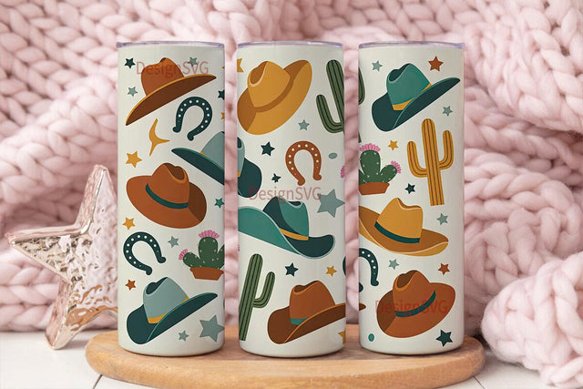 Retro Western Tumbler Wrap Sublimation DesignSVG 