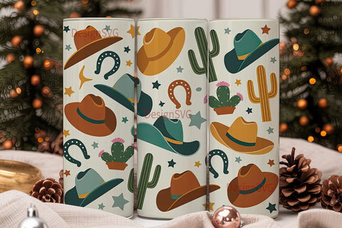 Retro Western Tumbler Wrap Sublimation DesignSVG 