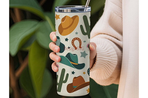 Retro Western Tumbler Wrap Sublimation DesignSVG 