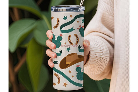 Retro Western Tumbler Wrap Sublimation DesignSVG 