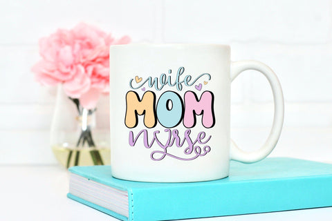 Retro Wife Mom Nurse PNG Sublimation Sublimation CraftLabSVG 