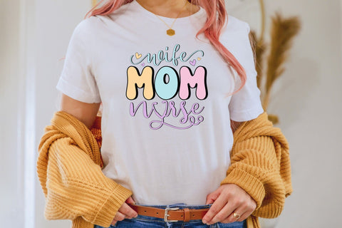Retro Wife Mom Nurse PNG Sublimation Sublimation CraftLabSVG 