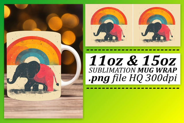 Retro Wildlife Mug Design Sublimation afrosvg 
