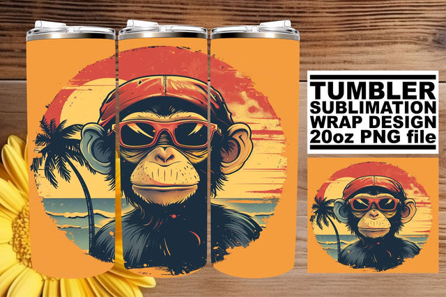 Retro Wildlife Wonderland Tumbler Design, Vintage Sublimation Wrap, 20oz, Nostalgic Charm Sublimation afrosvg 