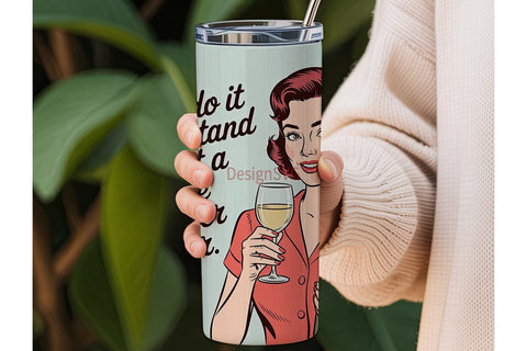 Retro Wine Lover 20oz Tumbler Wrap Sublimation DesignSVG 