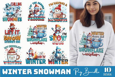 Retro Winter Snowman Sublimation Bundle Sublimation Regulrcrative 