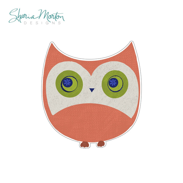Retro Wise Owl Sticker SVG Sharia Morton Designs 