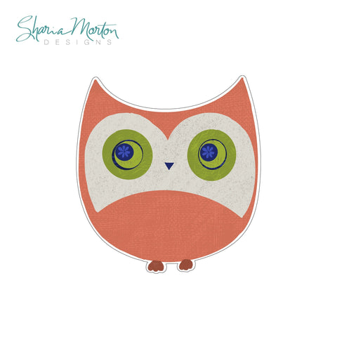 Retro Wise Owl Sticker SVG Sharia Morton Designs 