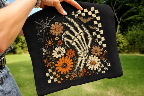 Retro Witch Skeleton Hand Halloween PNG SVG DesignDestine 