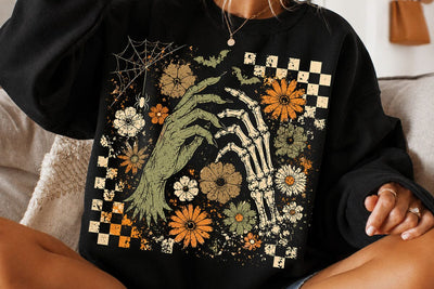 Retro Witch Skeleton Hand Halloween PNG SVG DesignDestine 