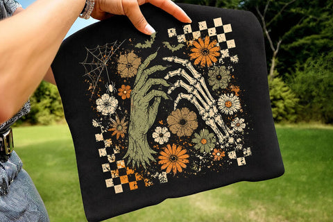 Retro Witch Skeleton Hand Halloween PNG SVG DesignDestine 