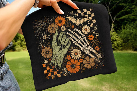 Retro Witch Skeleton Hand Halloween PNG SVG DesignDestine 