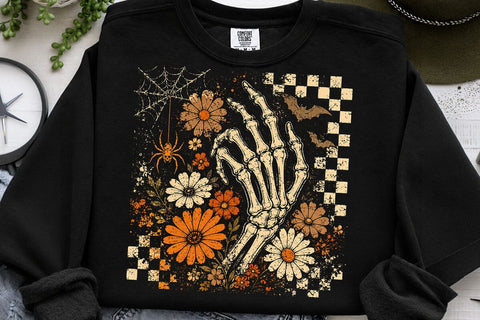 Retro Witch Skeleton Hand Halloween PNG SVG DesignDestine 