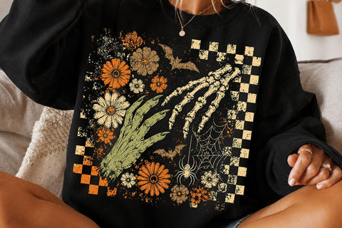 Retro Witch Skeleton Hand Halloween PNG SVG DesignDestine 