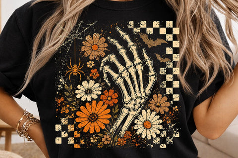 Retro Witch Skeleton Hand Halloween PNG SVG DesignDestine 
